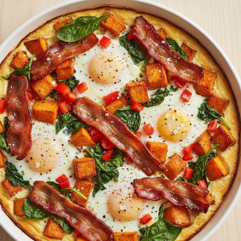 Golden Maple-Glazed Bacon & Egg Bake