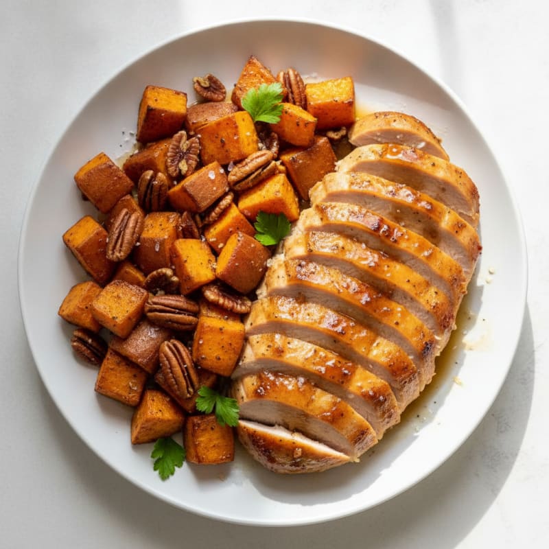 Maple-Glazed Turkey and Roasted Sweet Potato Platter