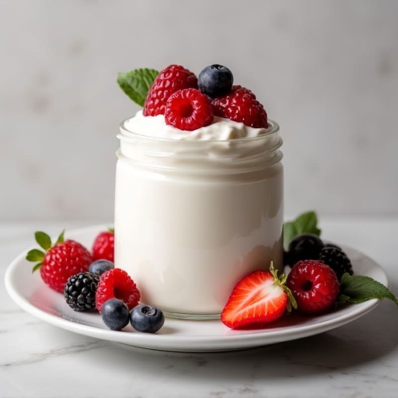 Creamy Greek Yogurt Protein Mousse with Mixed Berries