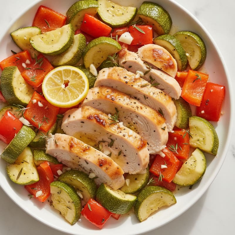 Low-Sodium Herb-Roasted Chicken with Vegetables