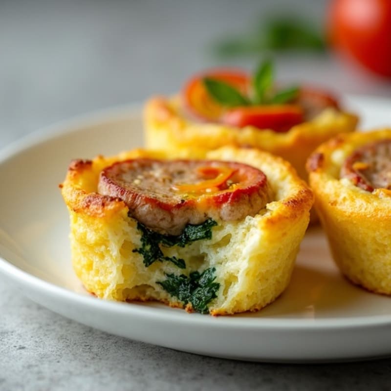 Fluffy Baked Egg Muffins with Spinach