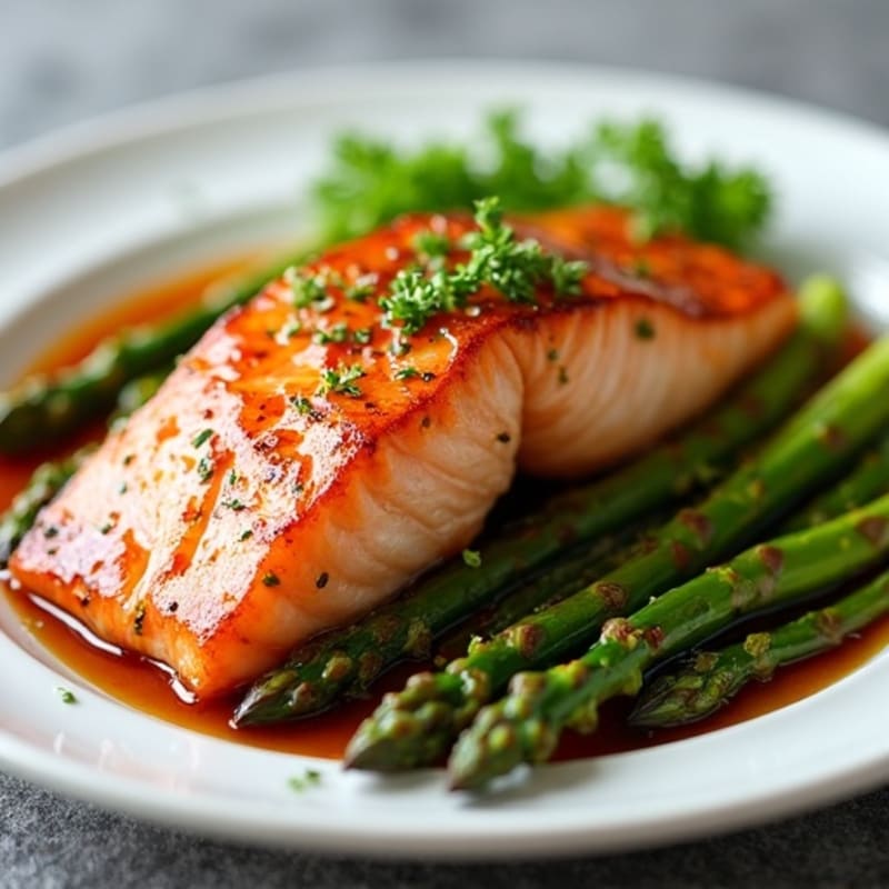 Teriyaki Glazed Salmon with Roasted Asparagus