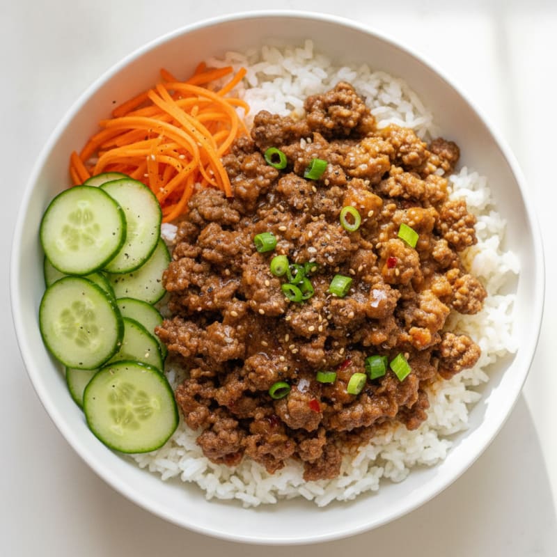 Ground Beef Bulgogi Rice Bowl