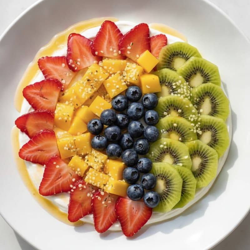 Rainbow Fruit Salad with Honey-Lime Dressing