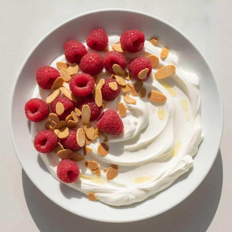 Silky Greek Yogurt Protein Bowl with Berries and Almonds