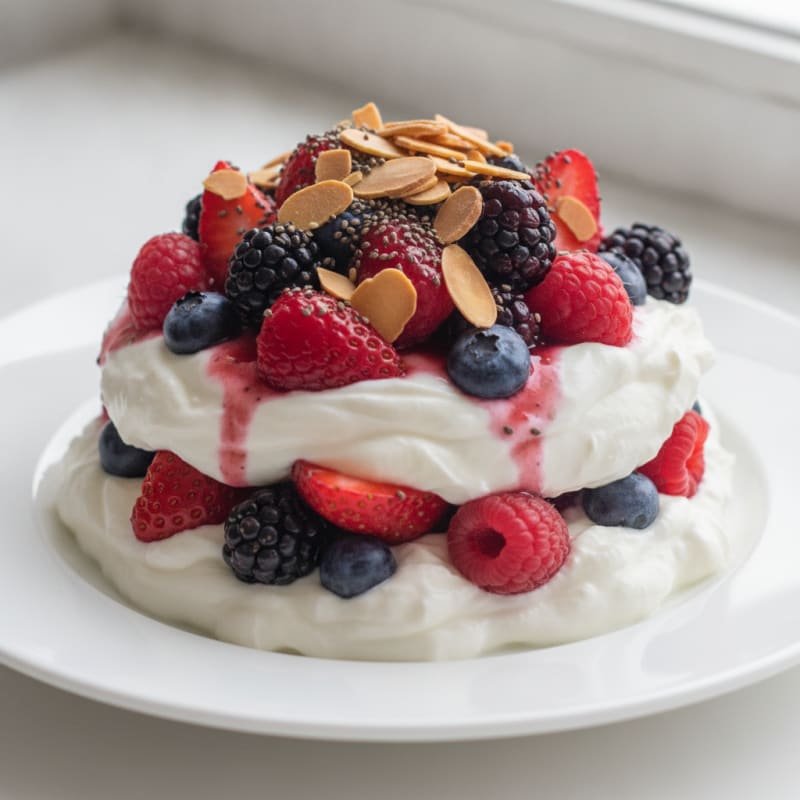 Greek Yogurt Protein Parfait with Mixed Berries