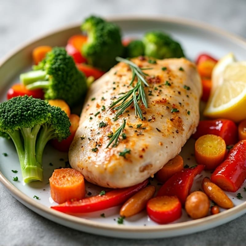 Lemon Herb Roasted Chicken with Crispy Roasted Vegetables