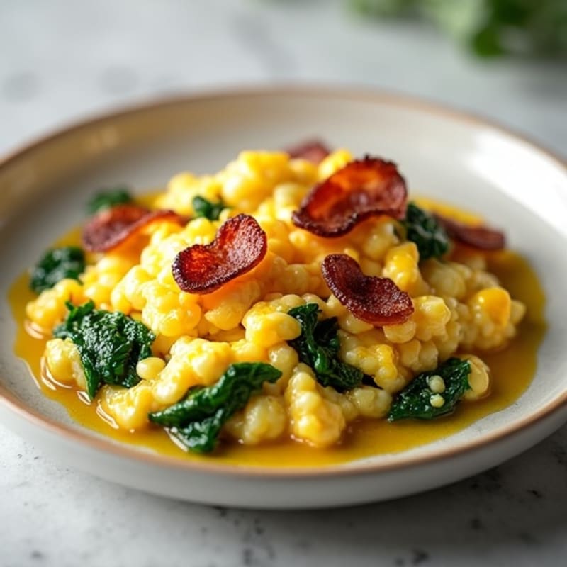 Egg White Scramble with Spinach and Turkey Bacon