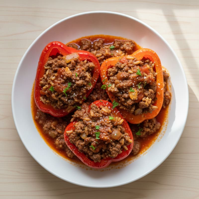 Savory Beef and Rice Stuffed Peppers