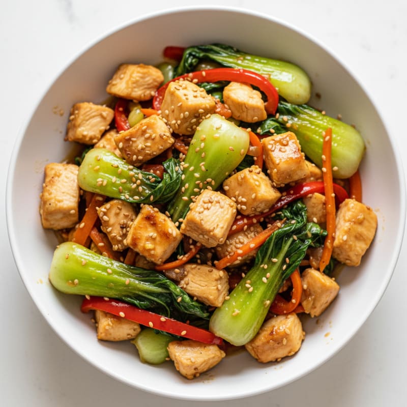 Garlic-Ginger Bok Choy Stir-Fry