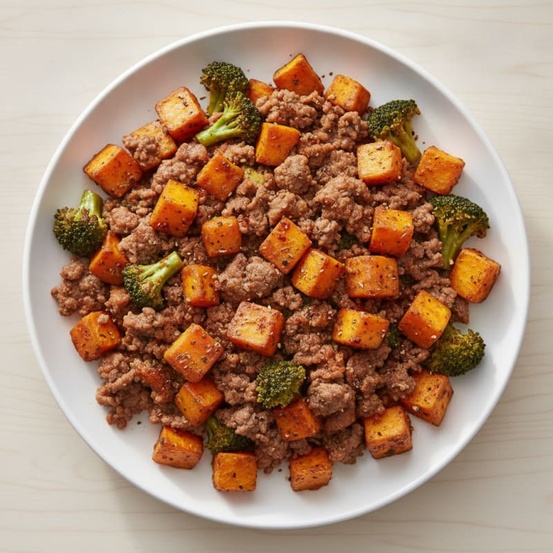 Ground Beef and Sweet Potato Skillet