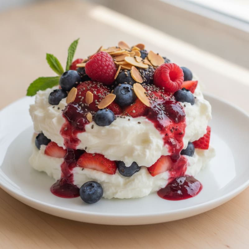 Greek Yogurt Protein Parfait with Mixed Berries