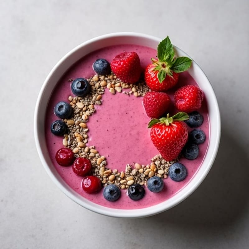 Silky Tofu and Berry Protein Smoothie Bowl