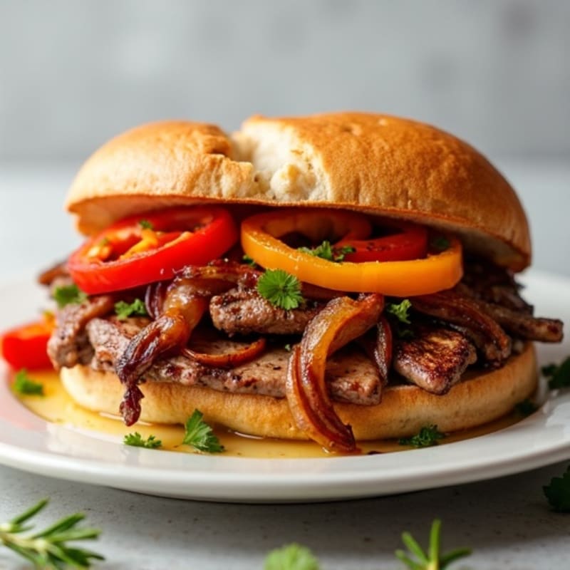 Lean Sirloin Philly with Bell Peppers and Onions