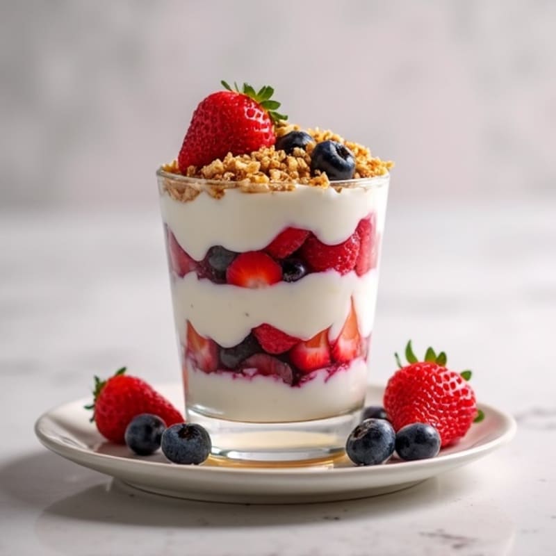 Greek Yogurt Protein Parfait with Mixed Berries