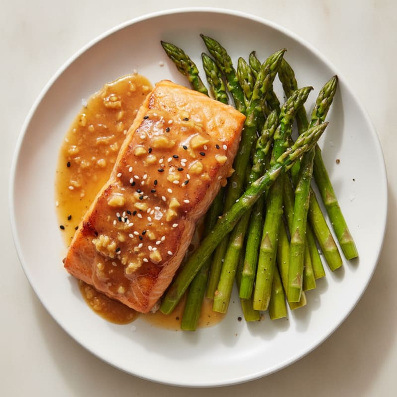 Teriyaki Glazed Salmon with Roasted Asparagus