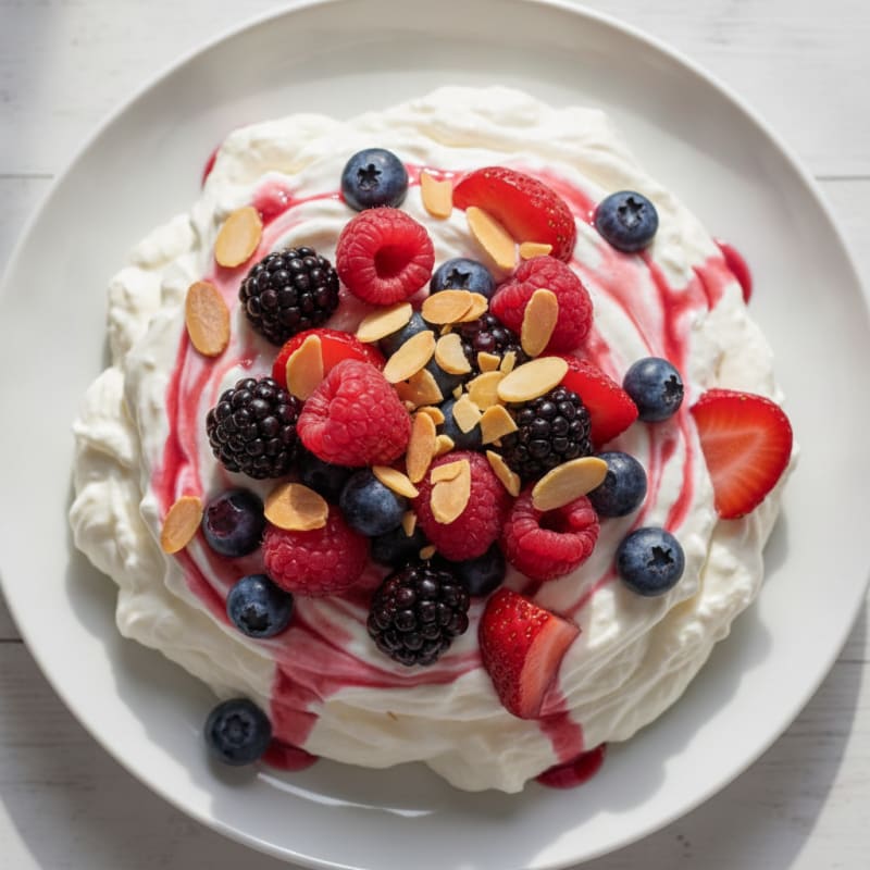 Greek Yogurt Protein Mousse with Mixed Berries