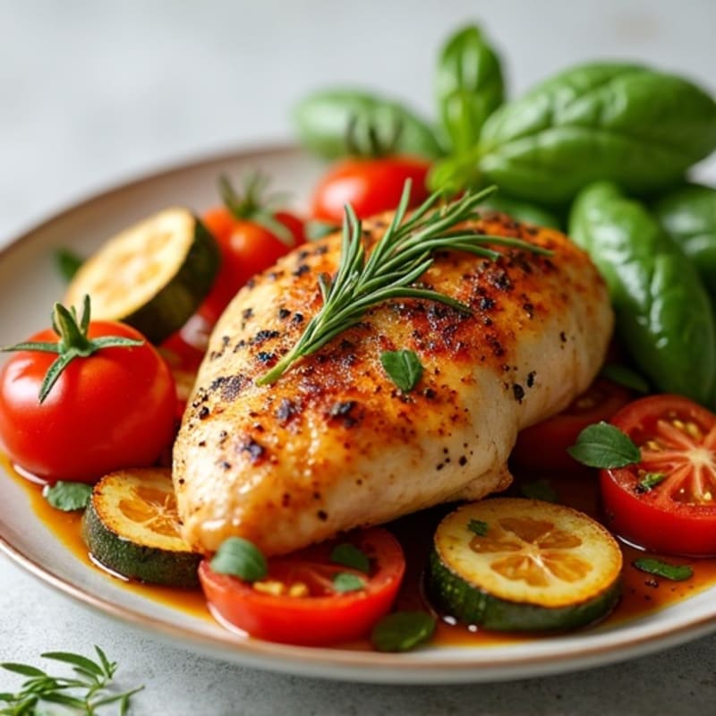 Herb-Roasted Chicken Cacciatore with Garden Vegetables