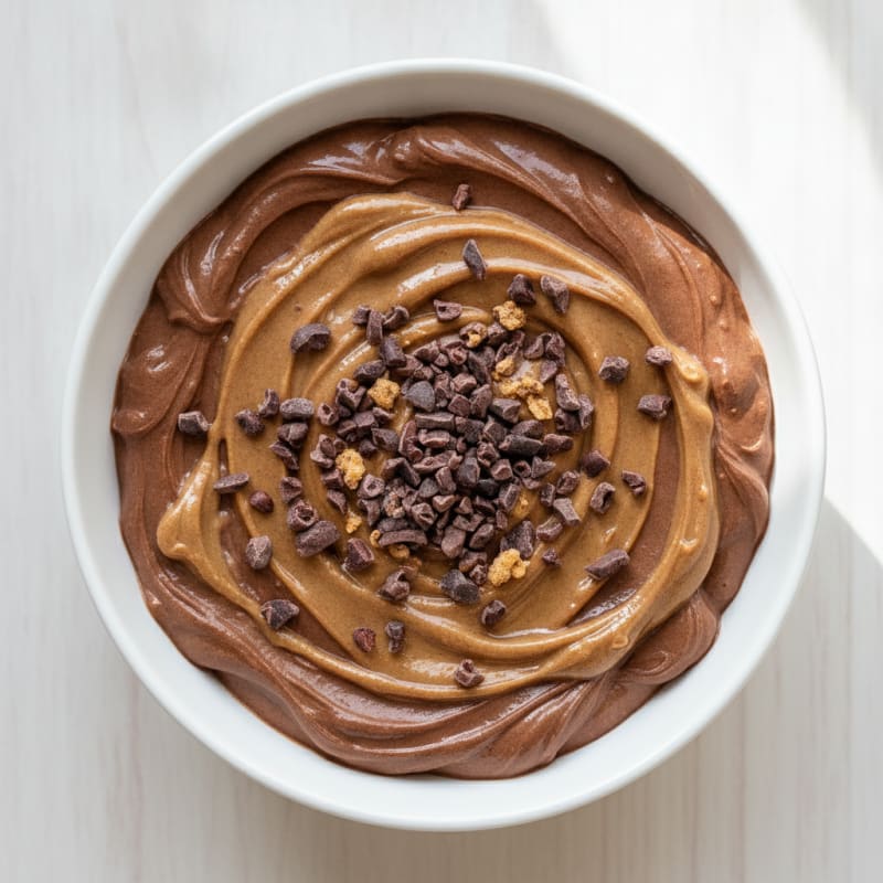 Chocolate Protein Greek Yogurt with Almond Butter Swirl
