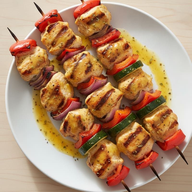 Grilled Chicken and Vegetable Skewers