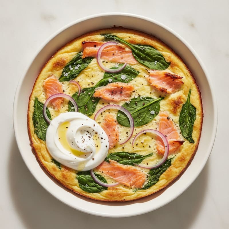 Smoked Salmon and Spinach Egg White Frittata