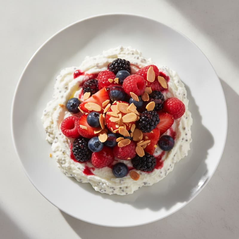 Silky Greek Yogurt Protein Mousse with Mixed Berries