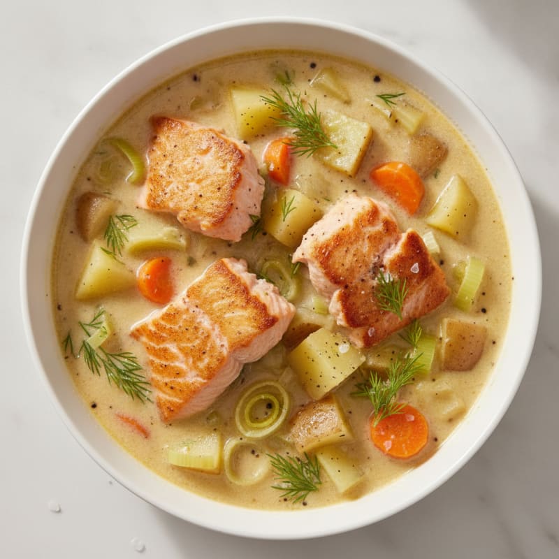 Dill Salmon and Potato Chowder