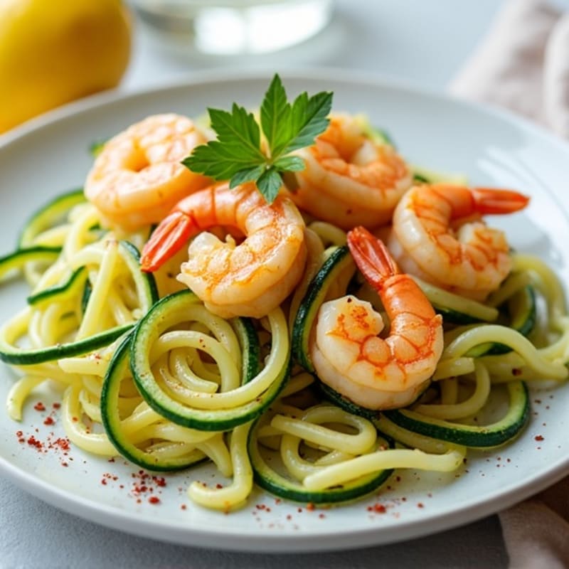 Lemon-Garlic Butter Shrimp with Zucchini Noodles