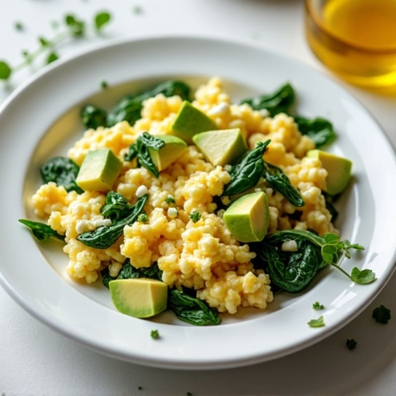 Egg White and Spinach Scramble with Cottage Cheese