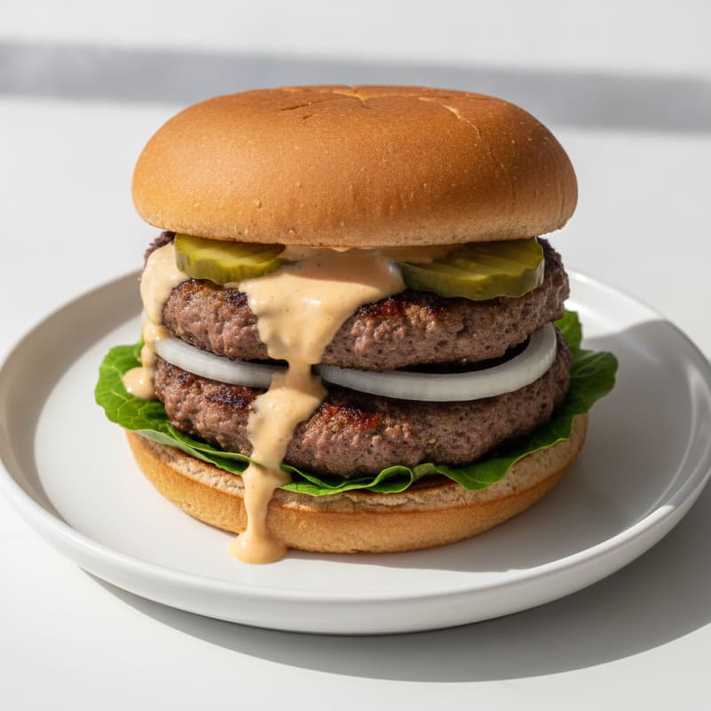 Clean-Style Classic Beef Burger with Tangy Special Sauce