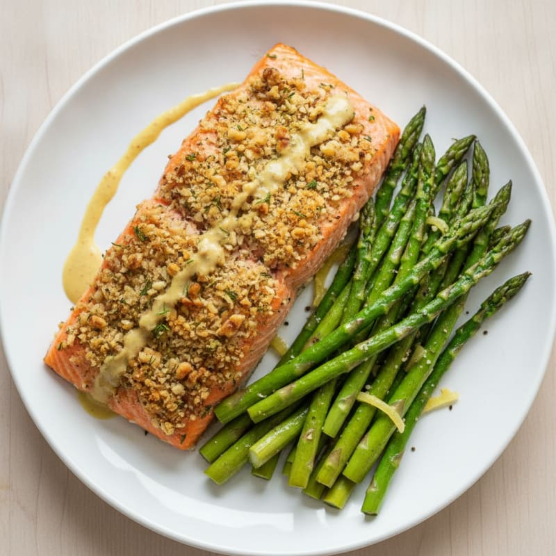 Herb-Crusted Salmon with Roasted Asparagus