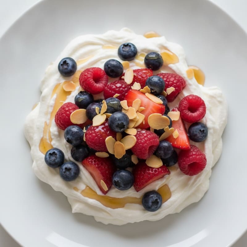 Greek Yogurt Protein Mousse with Mixed Berries