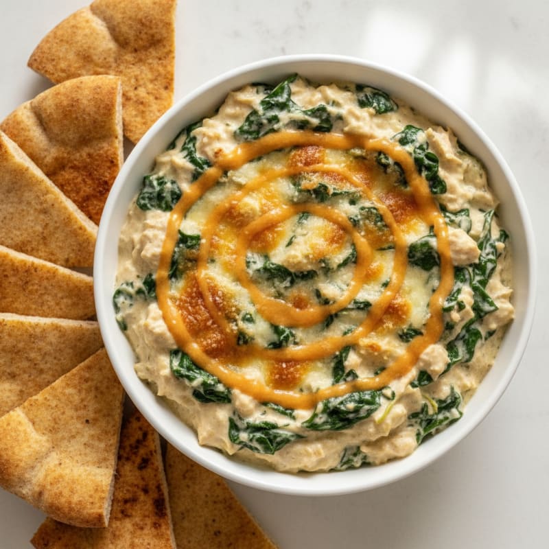 Spinach Artichoke Dip with Toasted Pita