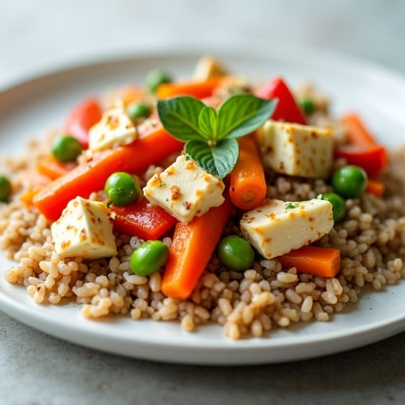 Creamy Cottage Cheese and Vegetable Stir Fry with Edamame