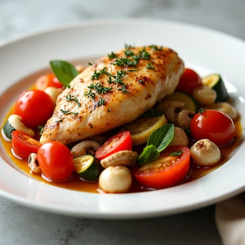 Herb-Roasted Chicken Cacciatore with Garden Vegetables