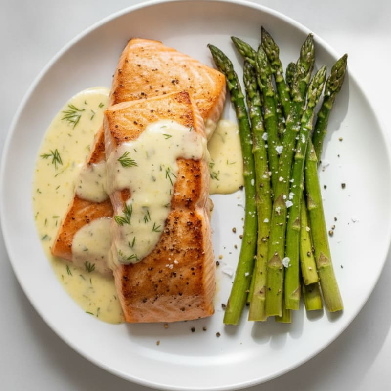 Pan-Seared Salmon with Lemon-Dill Sauce