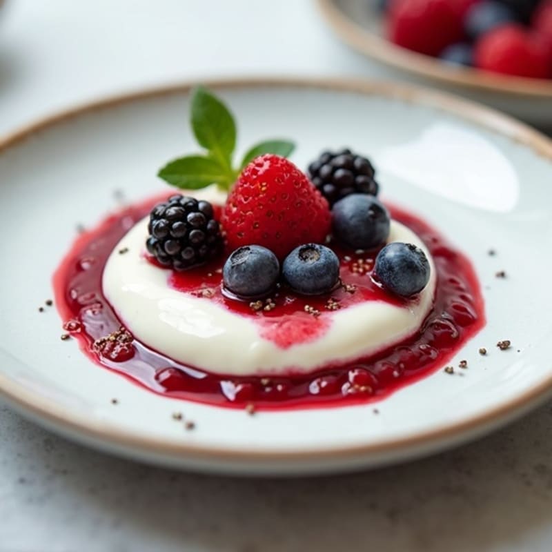 Silky Vanilla Protein Yogurt with Chia and Berry Compote