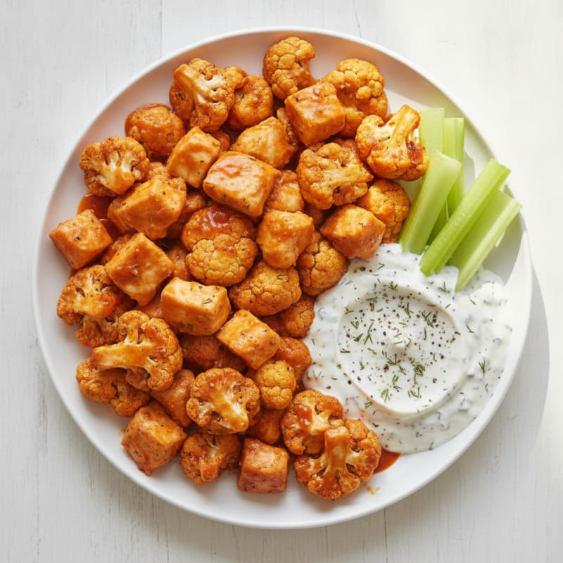 Buffalo Cauliflower Bites with Ranch Dip