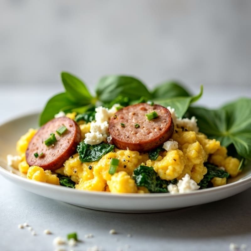 Protein-Packed Spinach and Feta Egg White Scramble