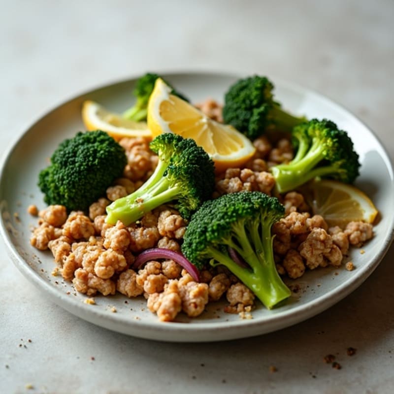 Lean Ground Turkey and Crispy Roasted Broccoli Skillet