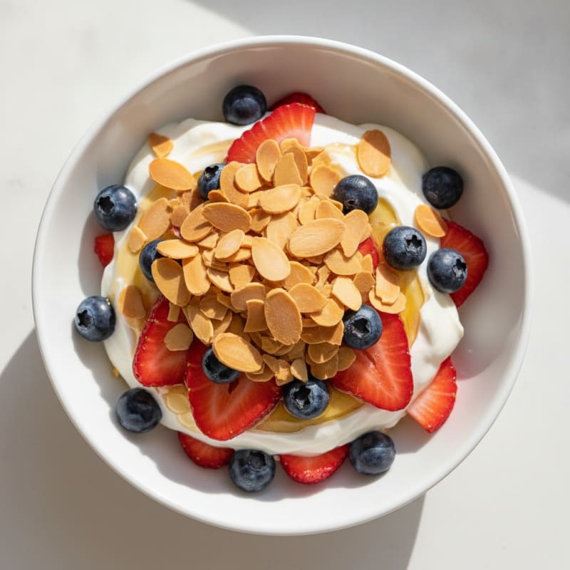 Berry Greek Yogurt Parfait with Almonds
