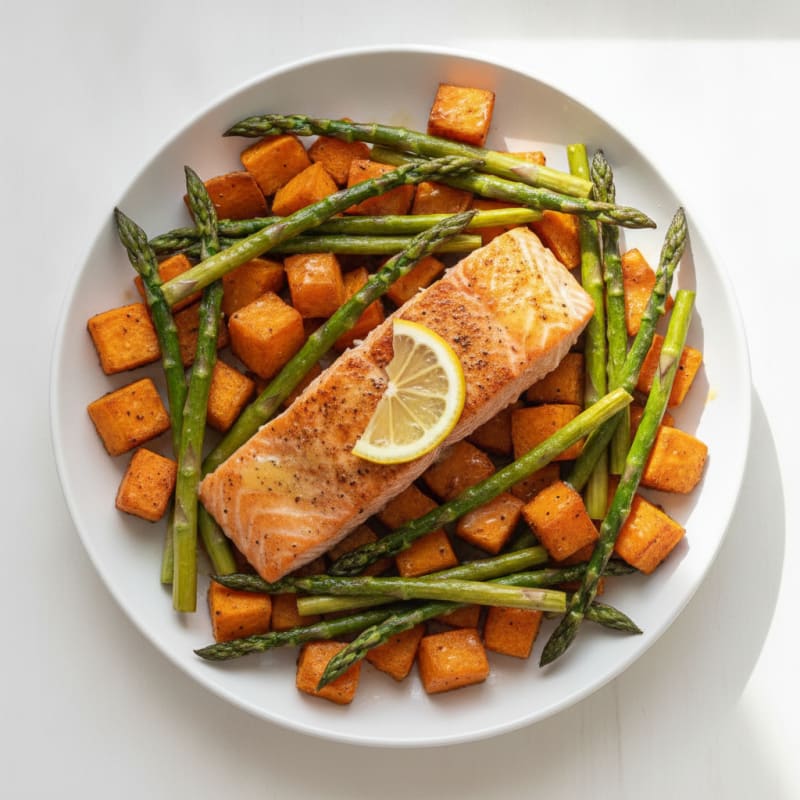 Wild Pacific Salmon with Roasted Sweet Potatoes