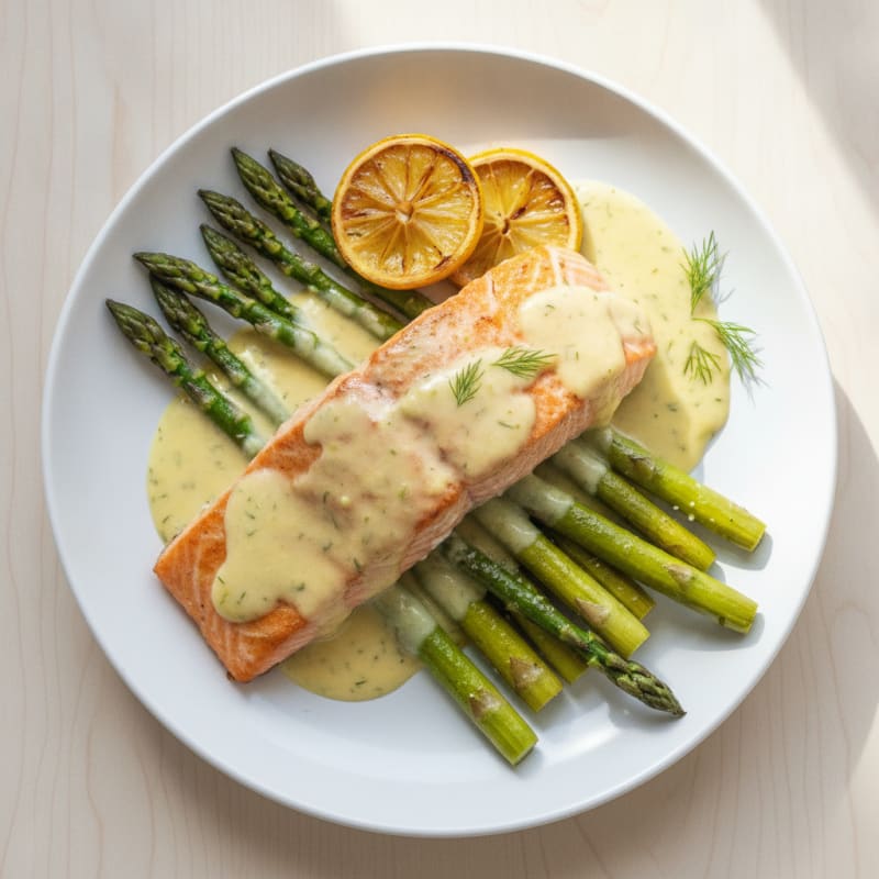 Baked Salmon with Lemon-Dill Sauce