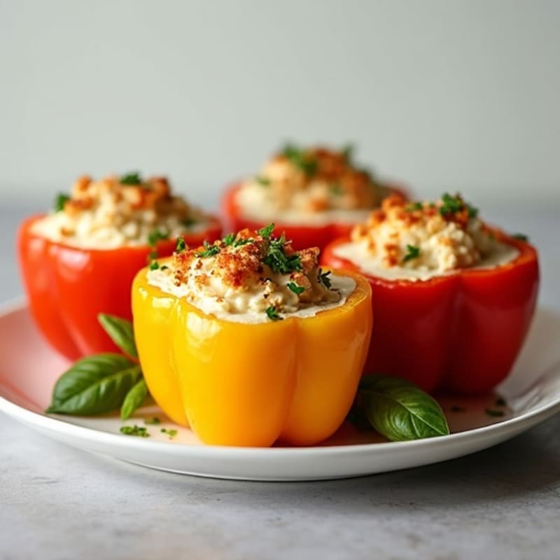 Spicy Chicken and Creamy Jalapeño Stuffed Bell Peppers