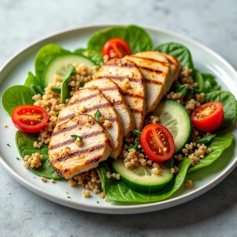 Grilled Chicken and Quinoa Salad with Fresh Greens