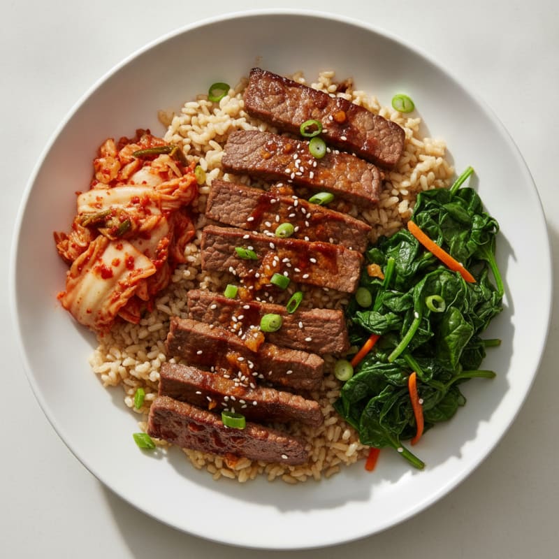 Korean Bulgogi Beef with Kimchi