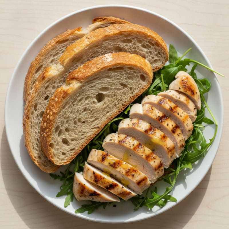 Fresh Baked Artisan Bread with Lemon-Herb Chicken