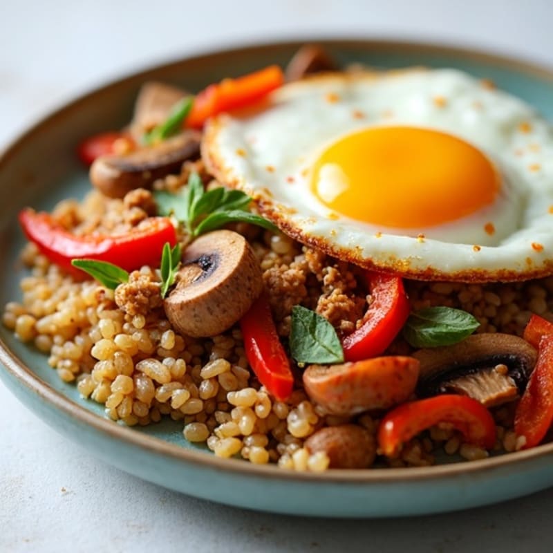 Lean Ground Turkey and Crispy Vegetable Skillet