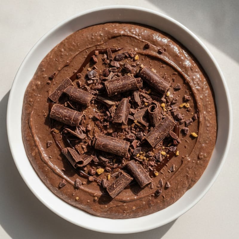 Dark Chocolate Protein Chia Pudding