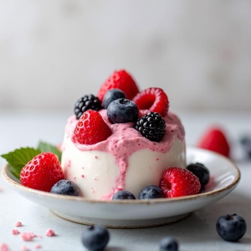 Greek Yogurt Protein Mousse with Mixed Berries